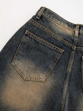 Roaming Washed Half Denim Pants