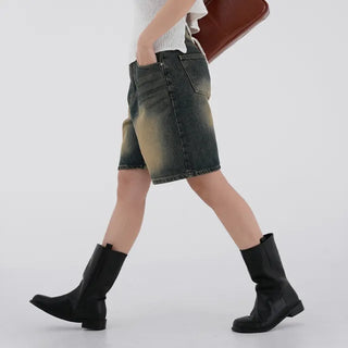 Roaming Washed Half Denim Pants