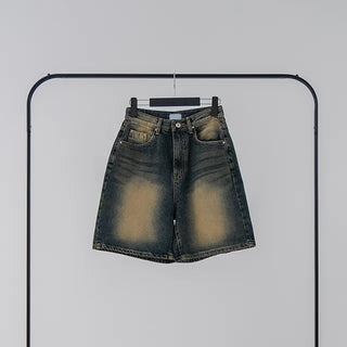 Roaming Washed Half Denim Pants