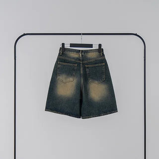 Roaming Washed Half Denim Pants