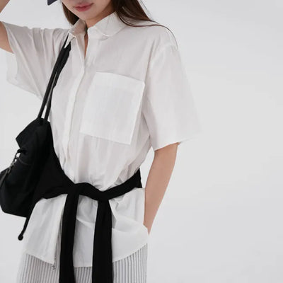 Lying oversized short-sleeve shirt