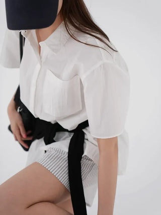 Lying oversized short-sleeve shirt