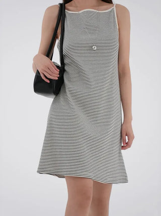 Boating striped strap dress