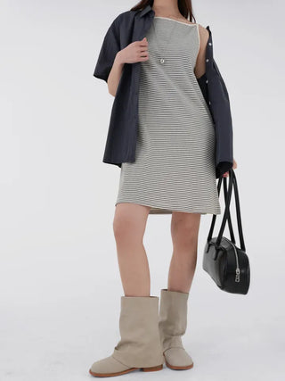 Boating striped strap dress