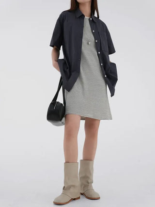 Boating striped strap dress