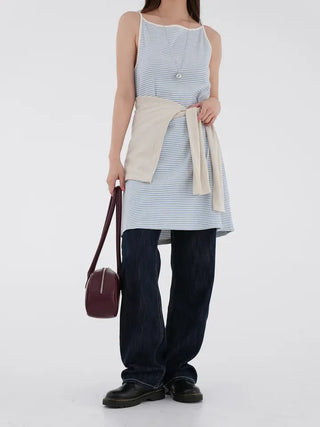 Boating striped strap dress