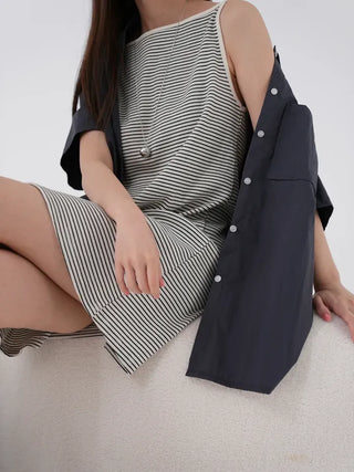 Boating striped strap dress
