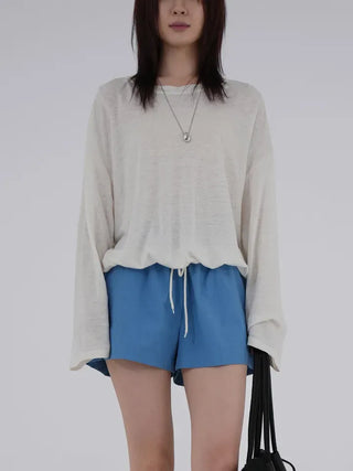 Gavin Linen String Sleeveless Tee