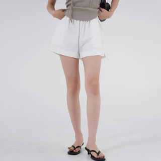 Aining side-slit shorts