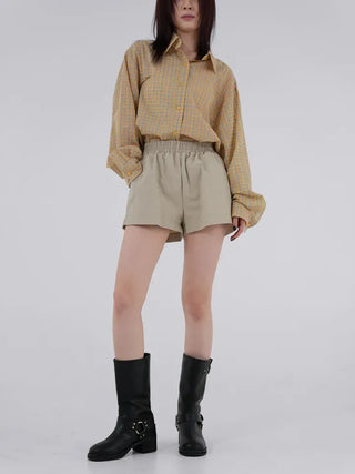 Aining side-slit shorts