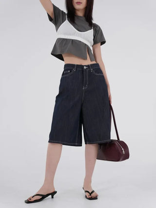 Ain Raw Denim Bermuda Pants