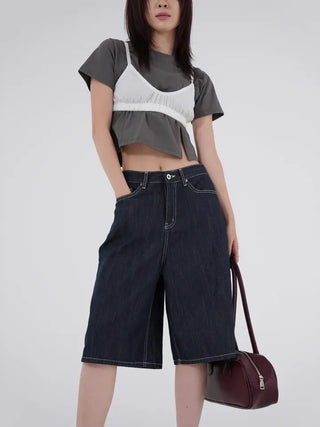Ain Raw Denim Bermuda Pants