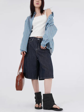 Ain Raw Denim Bermuda Pants