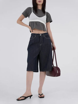 Ain Raw Denim Bermuda Pants