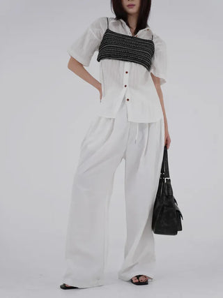 Star ring see-through short-sleeve shirt