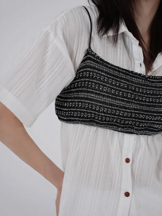 Star ring see-through short-sleeve shirt