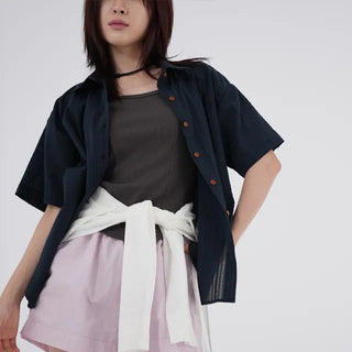Star ring see-through short-sleeve shirt