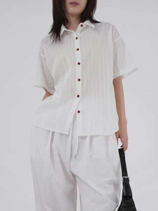 Star ring see-through short-sleeve shirt