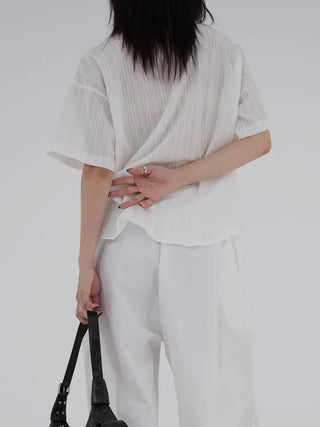 Star ring see-through short-sleeve shirt