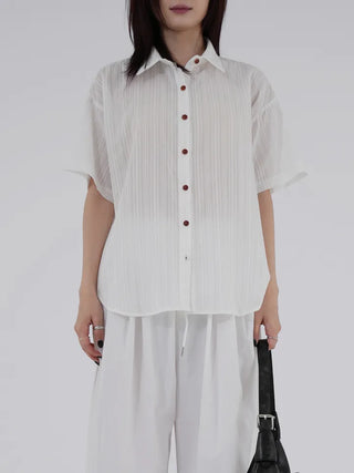 Star ring see-through short-sleeve shirt