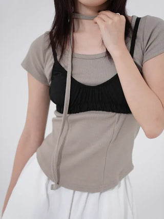 Coming Cut Scarf Tee