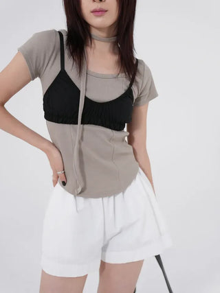 Coming Cut Scarf Tee