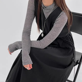 Roman V-neck Strap Long Dress