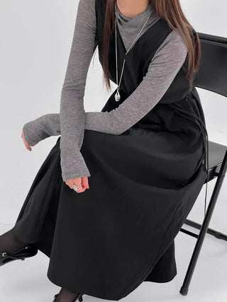 Roman V-neck Strap Long Dress