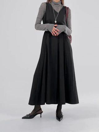 Roman V-neck Strap Long Dress