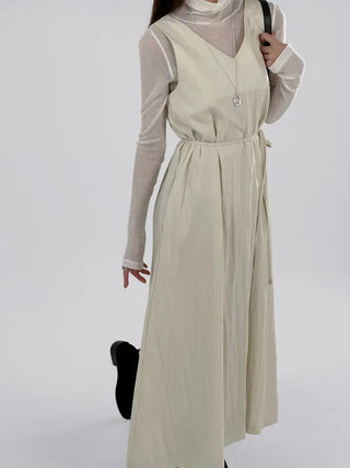 Roman V-neck Strap Long Dress