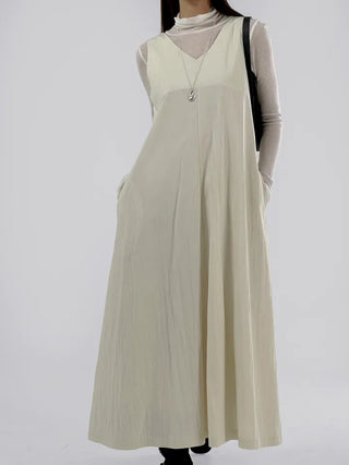 Roman V-neck Strap Long Dress