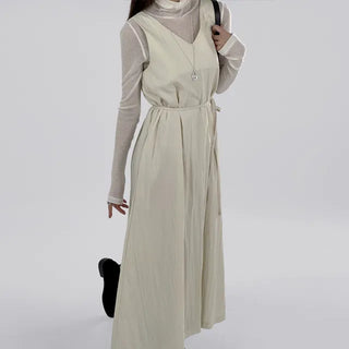 Roman V-neck Strap Long Dress