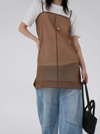 De Ne see-through sleeveless dress