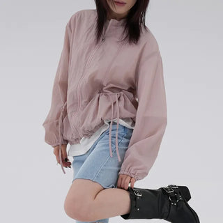 Tiff crinkle pocket jumper
