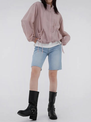 Tiff crinkle pocket jumper