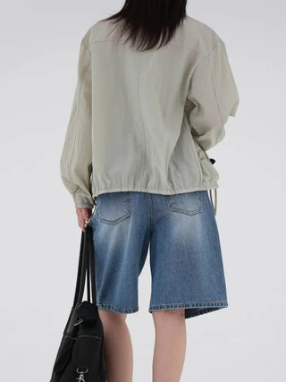 Tiff crinkle pocket jumper