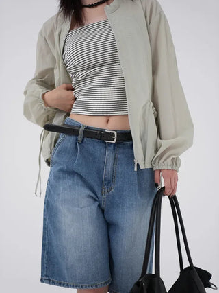 Tiff crinkle pocket jumper