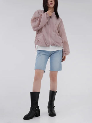 Tiff crinkle pocket jumper