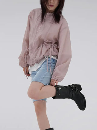 Tiff crinkle pocket jumper