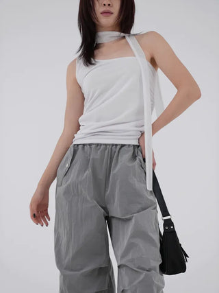 Heeling banding parachute pants