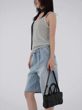 Puel U-neck knit sleeveless top