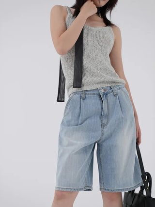 Puel U-neck knit sleeveless top