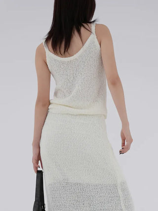 Puel U-neck knit sleeveless top
