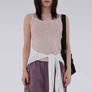 Puel U-neck knit sleeveless top