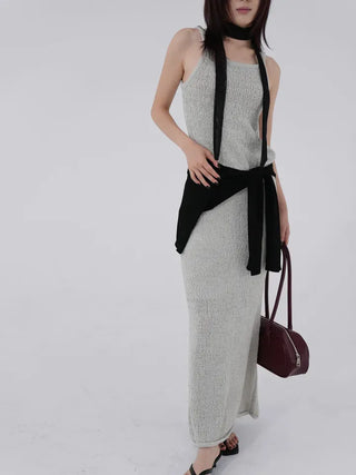 Puel U-neck knit sleeveless top