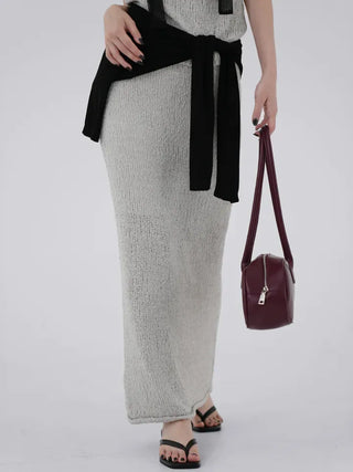 Puel banding knit long skirt