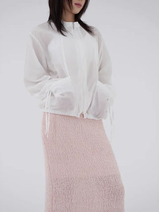 Puel banding knit long skirt