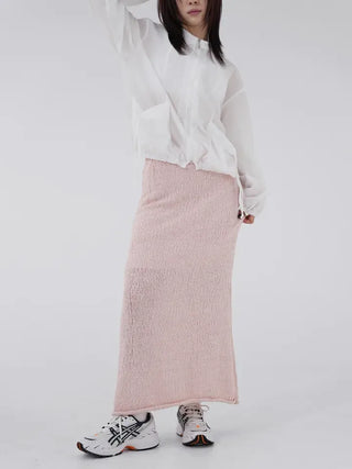 Puel banding knit long skirt