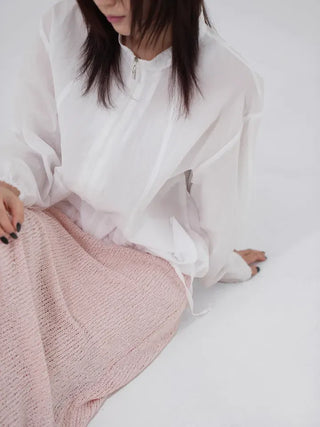 Puel banding knit long skirt