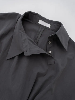 Isola Diagonal Neck Pintuck Crop Shirt